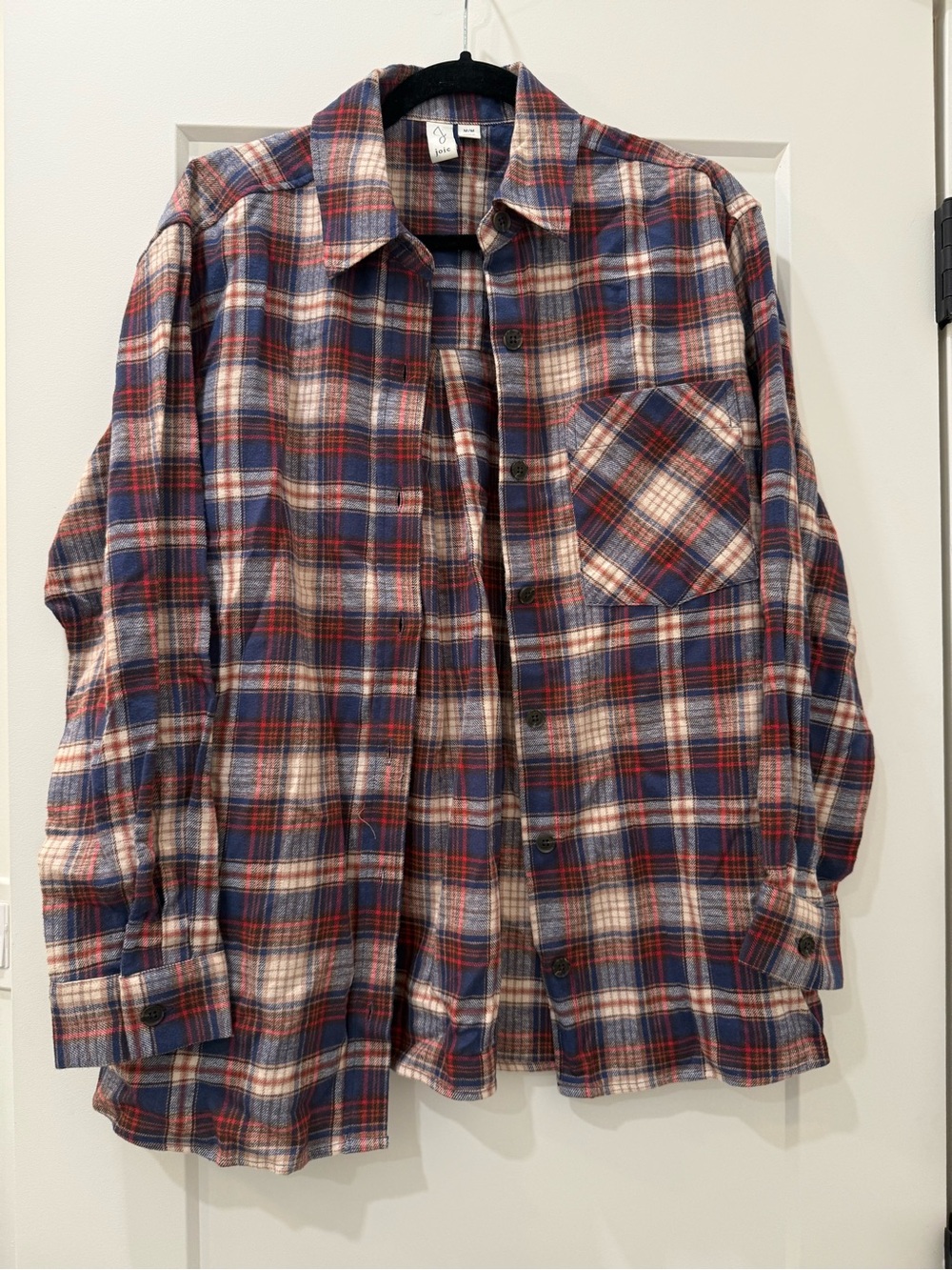Joie Navy, Red & Cream Plaid Shirt